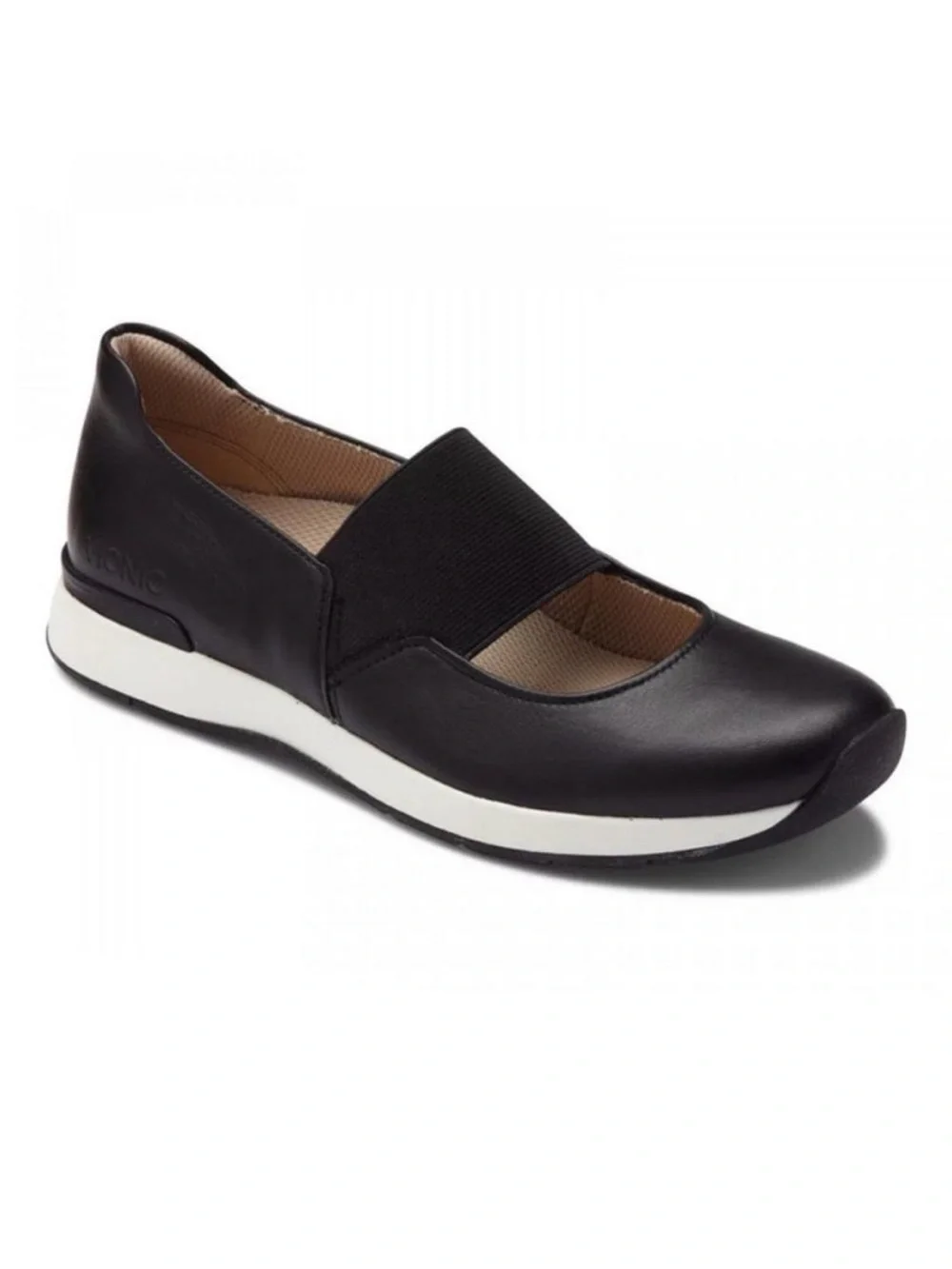 Vionic Cadee Leather Slip-on Mary Jane Shoe Sneaker Black Size 8 Wide NEW